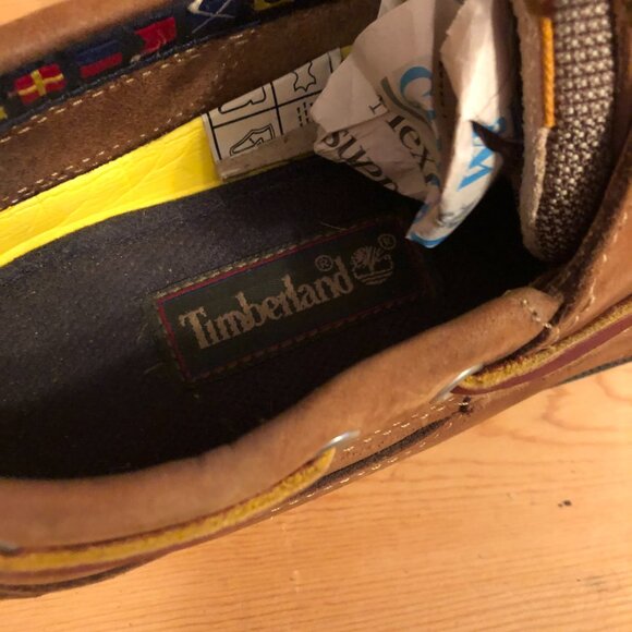 Timberland Waterproof Cognac Brown Leather Loafers Boat Shoese Boots w/Laces - Picture 8 of 11